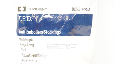 Covidien 3856LF T.E.D. Anti-Embolism Stockings Thigh Length, Large, Size J (x)